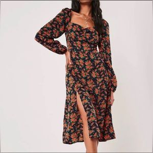 Misguided midi Milk Maid dress